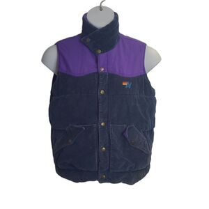 AVIATOR NATION corduroy reversible snap button vest RARE M‎